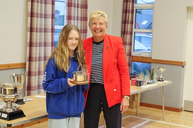 Liz Train presenting Ida Iglehart with the Cadet Boat Handling Trophy - photo © Nicola McColm
