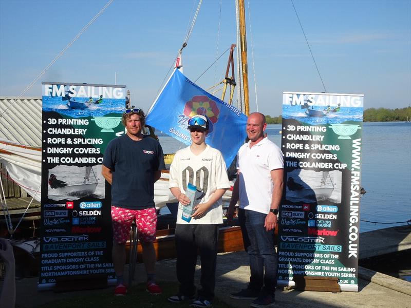 1st Eagle Fleet: Tom Moriarty (centre), Mark Greer (left), Roo Jarvis (right) - FM Sailing Northamptonshire Youth Series leg 2 at Middle Nene photo copyright MNSC taken at Middle Nene Sailing Club and featuring the Dinghy class