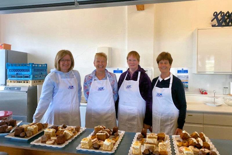 Stars of the weekend! Bakers and their cakes (L-R) Fiona, Liz, Caroline and Lindsey - Solway YC Open Day - photo © Finlay Train