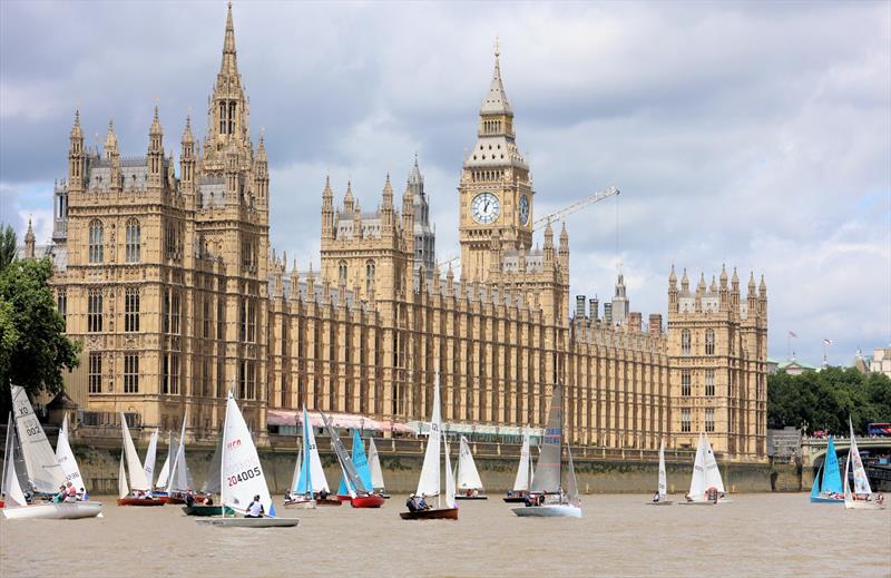 Tideway Dinghy Derby - Fleet at the Houses of Parliament rounding mark - photo © Mark Jardine