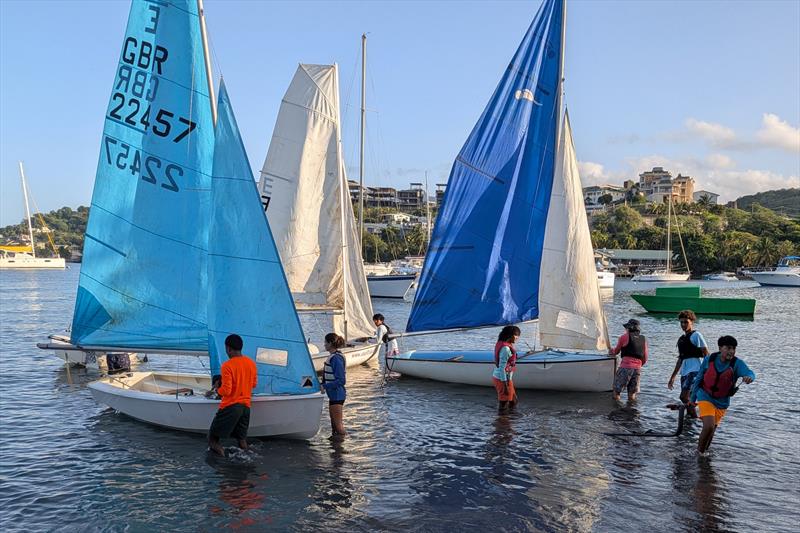 Dinghies donated to St. Vincent and the Grenadines - 7am getting ready to go - photo © SVG Sailing Association
