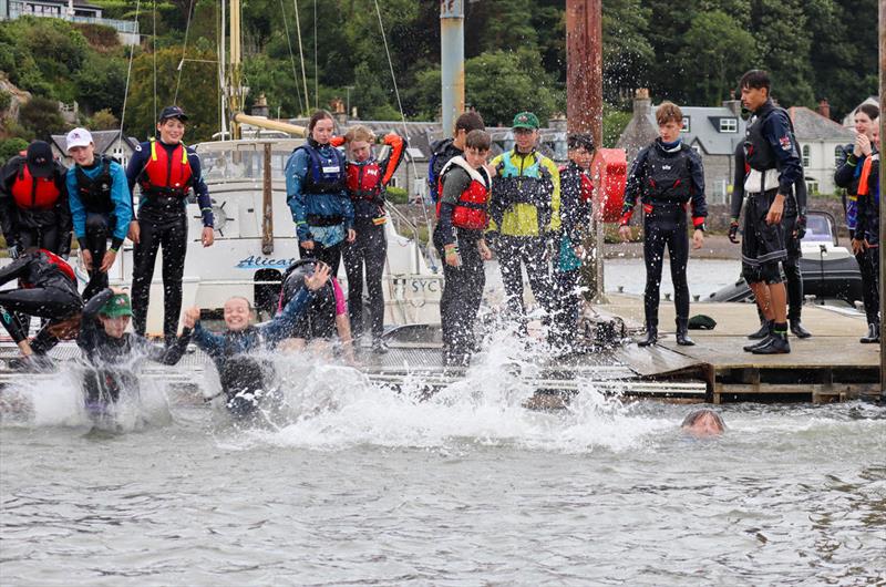 Traditional end with a splashdown - Solway YC Cadet Week - photo © Nicola McColm