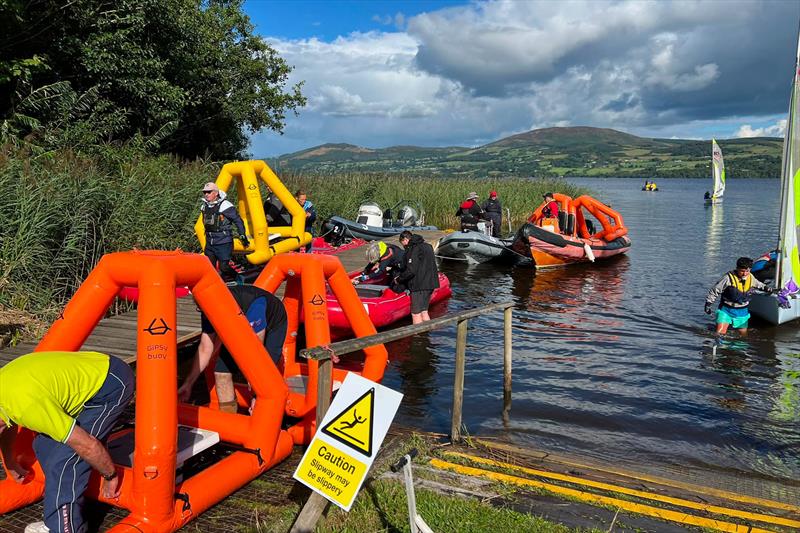 Retrieving the automated marks - RS400, RS200 and RS Feva Irish National Championships at Killaloe - photo © Declan Carey