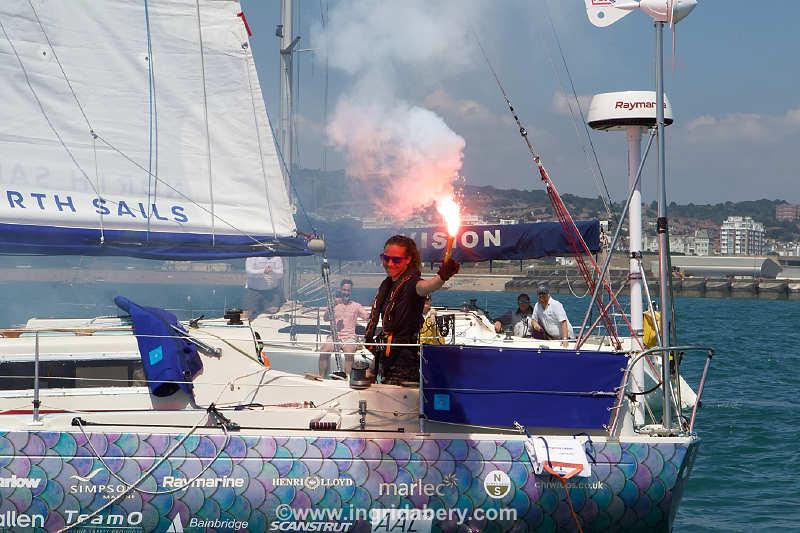 Jazz Turner completes Project FEAR - her solo, unassisted, circumnavigation of the British Isles & Ireland photo copyright Ingrid Abery / www.ingridabery.com taken at Brighton Marina Yacht Club and featuring the Disabled class