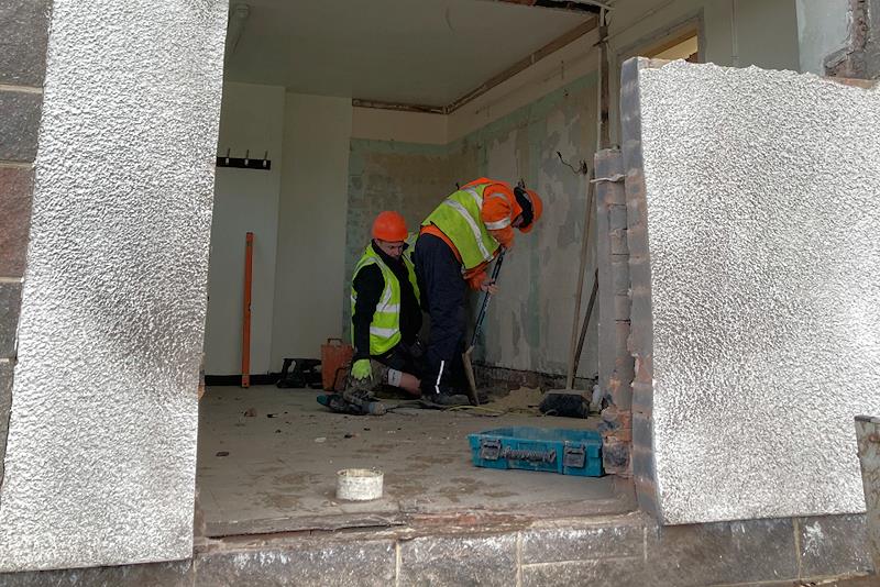 Building work under way at Solway YC - Day 2 and the new fully accessible doorway created and work in progress photo copyright Ian Purkis taken at Solway Yacht Club and featuring the Disabled class