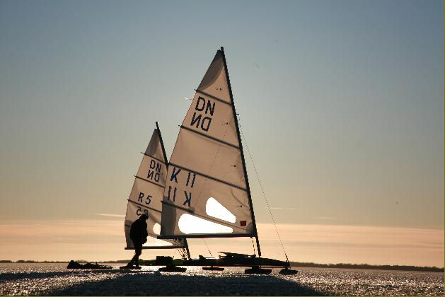 British DN Ice Yacht Championships at Leigh & Lowton Sailing Club photo copyright Gareth Rowland taken at Leigh & Lowton Sailing Club and featuring the DN Ice Yacht class