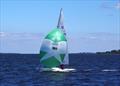 Adios III, a local boat hired by Western Australia's Gerry McGann to contest the Prince Philip Cup 2024, with her spinnaker up © Jeanette Severs