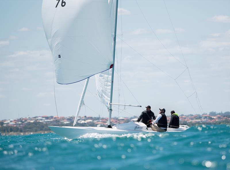 RUS76 Rocknrolla on day 1 of the Dragon World Championship in Fremantle photo copyright Tom Hodge Media taken at Fremantle Sailing Club and featuring the Dragon class