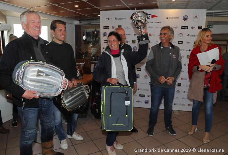 Dragon Grand Prix Cannes 2019 prize giving photo copyright Elena Razina taken at Yacht Club de Cannes and featuring the Dragon class