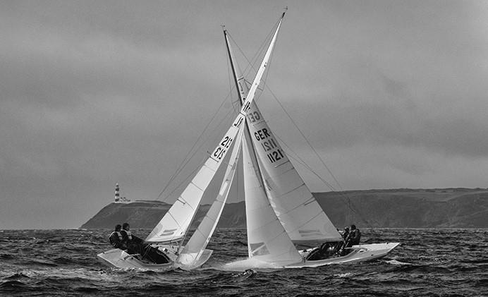 Dragons racing of the Old Head of Kinsale photo copyright Giles Norman taken at Kinsale Yacht Club and featuring the Dragon class