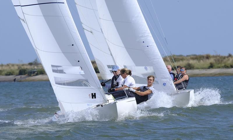 Looking forward to fun times ahead with close racing in the Dragon class photo copyright Roger Mant Photography taken at Royal Corinthian Yacht Club, Burnham and featuring the Dragon class