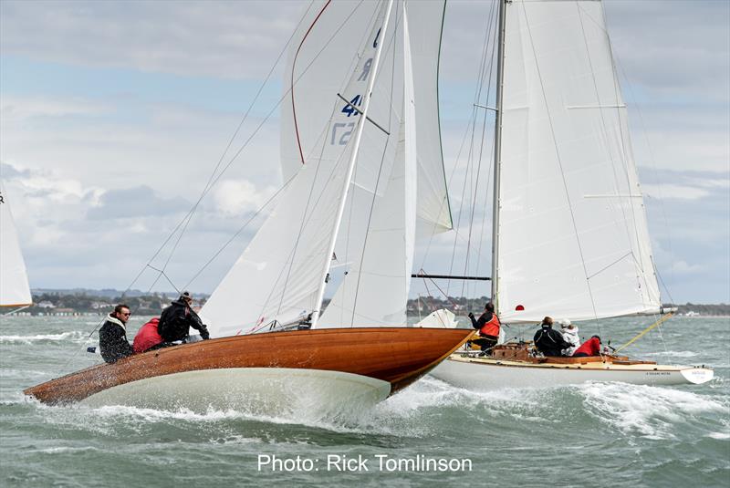 Tschuss during Hamble Classics 2020 photo copyright Rick Tomlinson / www.rick-tomlinson.com taken at Royal Southern Yacht Club and featuring the Dragon class