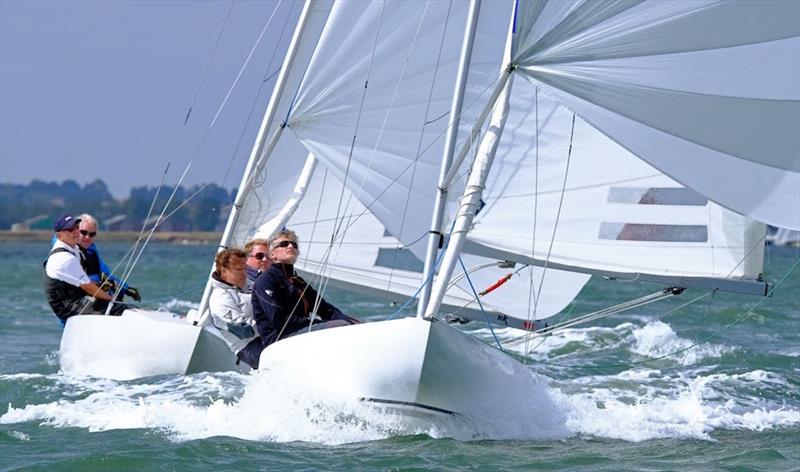 The International Dragon class never fails to muster a good fleet photo copyright Roger Mant taken at Royal Burnham Yacht Club and featuring the Dragon class