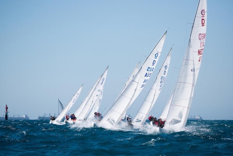 Upwind fleet - Australasian Dragon Championship for the Prince Philip Cup, Day 2 - photo © Tom Hodge Media
