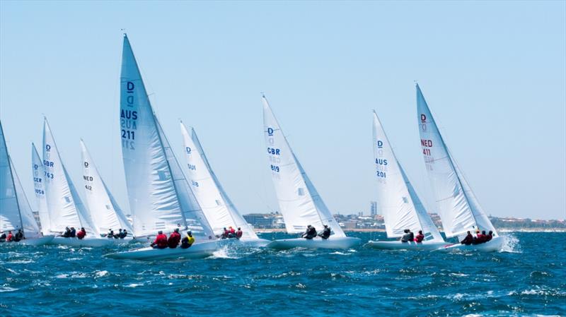 Final day fleet - 2019 Dragon World Championship at Fremantle photo copyright Tom Hodge Media taken at Royal Freshwater Bay Yacht Club and featuring the Dragon class