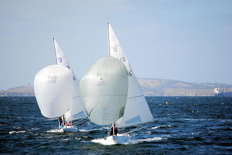 Ridgeway leading Karabos IX briefly in race two - 2019 Sayonara Cup Defender - photo © Nick Hutton