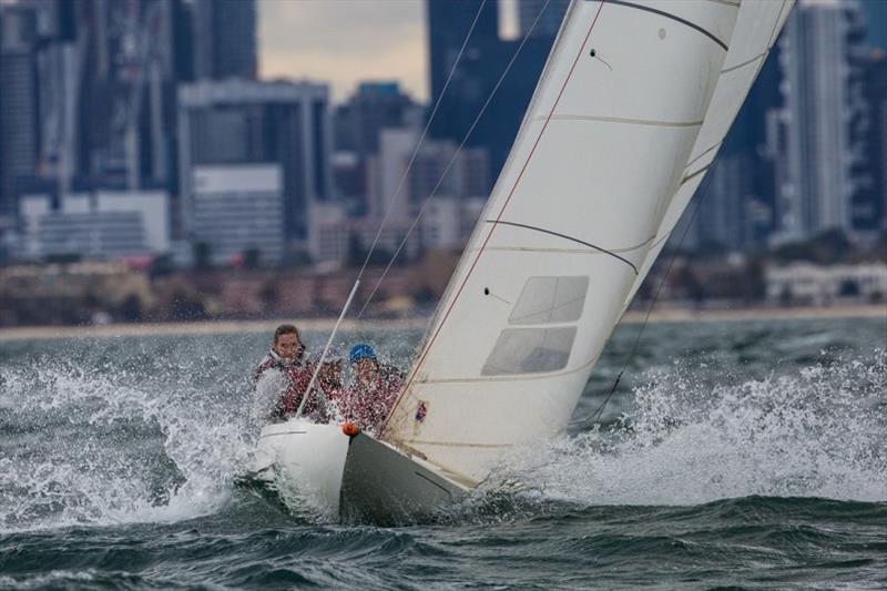 A Dragon sails through the waves - Port Phillip Women's Championship Series, BLiSS Regatta - photo © Bruno Cocozza