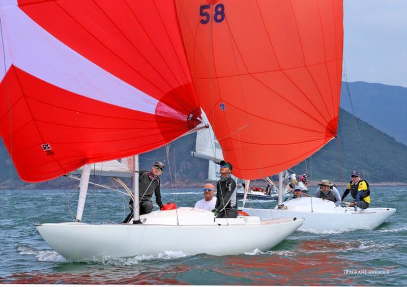 Two of 12 Dragons - Peroni Summer Saturday Series , Race 4 photo copyright Fragrant Harbour taken at Hebe Haven Yacht Club and featuring the Dragon class