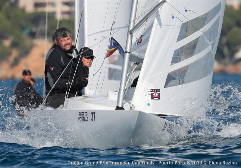 Nicola Friesen finished the Dragon Grand Prix European Cup Finals qualification round in second overall to claim a bye straight through to the Semi Finals photo copyright Elena Razina taken at  and featuring the Dragon class