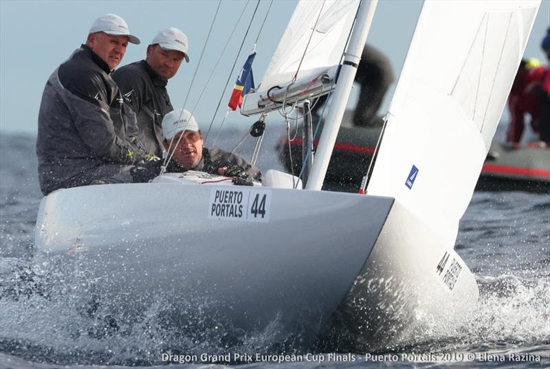 Evgenii Braslavets, Sergey Pugachev and Sergey Timokhov aboard Bunker Prince on their way to second place overall at the Dragon Grand Prix European Cup Finals 2019 - photo © Elena Razina