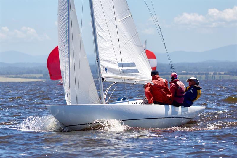 Tarakona, skippered by Hugh Howard, is competing this Friday, Saturday and Sunday in the 2023 Victorian International Dragon Championships, the annual JJ Savage Trophy and Rob Trenberth Trophy races, at Metung - photo © Lenka Senkyrikova