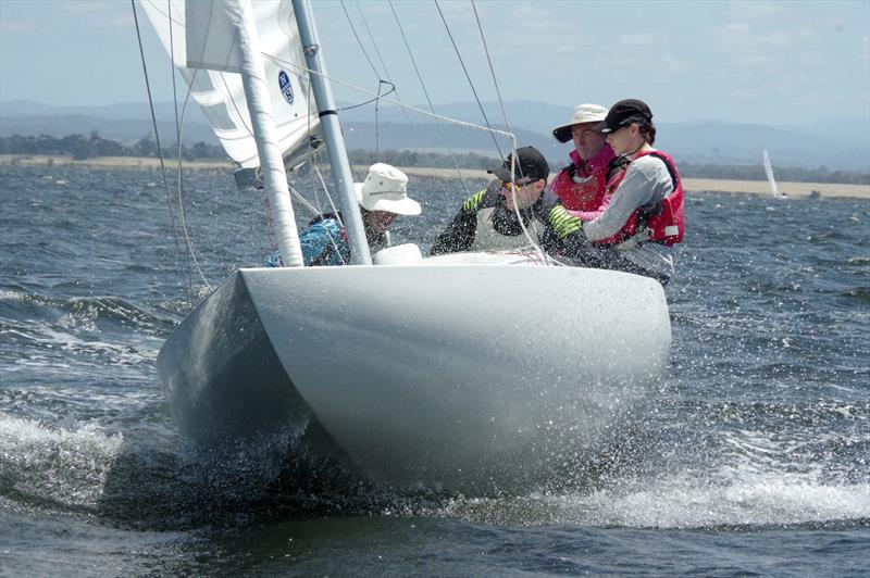 Wicked II is the series leader after winning all three races on day one of the International Dragon Victorian Championship - photo © Jeanette Severs