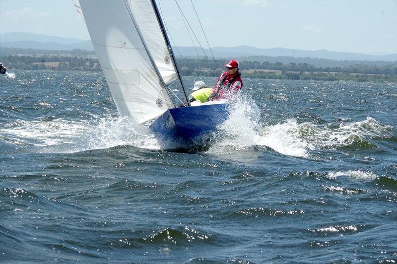 In race two, after achieving the top mark on the first circuit of the course, Dragon class A Touch Too Much retired due to equipment failure and headed home for the day - photo © Jeanette Severs