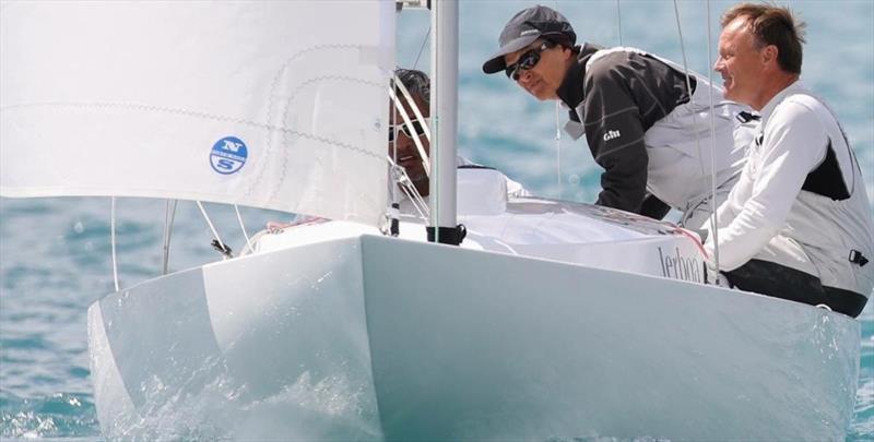 Gavia Wilkinson-Cox at the helm of Jerboa photo copyright British Dragon Association taken at Royal Yacht Squadron and featuring the Dragon class