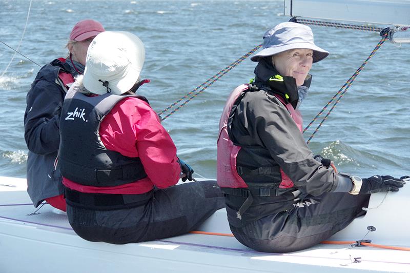 Sandy Anderson and her all-women crew of Caroline Gibson, Susan Parker and Deborah Henderson will be looking to finish well aboard Plum Crazy photo copyright Jeanette Severs taken at Metung Yacht Club and featuring the Dragon class