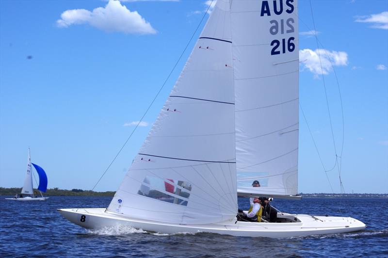 Liquidity is Richard Franklin's boat, brough from NSW to Metung for this regatta - 2024 International Dragon Class Prince Philip Cup day 1 photo copyright Jeanette Severs taken at Metung Yacht Club and featuring the Dragon class