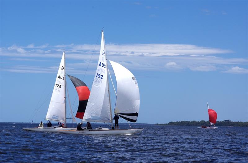 Amazing Grace and Abracadabra on the first leg windward to leeward in race one - 2024 International Dragon Class Prince Philip Cup day 1 - photo © Jeanette Severs