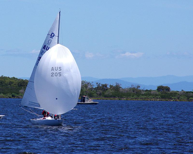Karabos IX, from Tasmania, with Nick Rogers, Leigh Behrens and Lucas Upton on board, sailed to victory at Metung in the Prince Philip Cup 2024 photo copyright Jeanette Severs taken at Metung Yacht Club and featuring the Dragon class