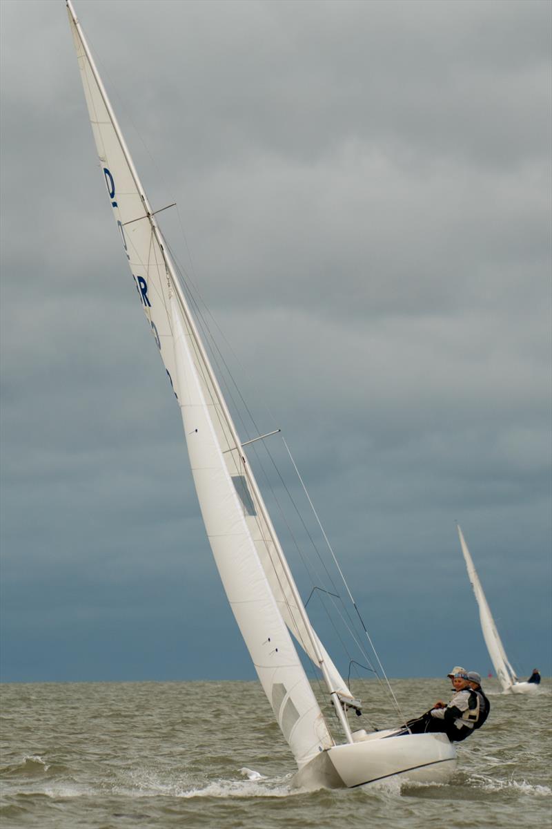 Mark Wade, Amanda Wade and Nigel Cole sail on Avalanche 722 during Burnham Week 2024 photo copyright Petru Balau Sports Photography / sports.hub47.com taken at Royal Corinthian Yacht Club and featuring the Dragon class