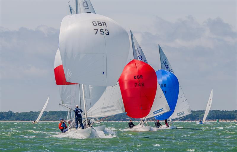 Cowes Classics Regatta 2025 Day 1 - Dragons downwind - photo © Tim Jeffreys Photography