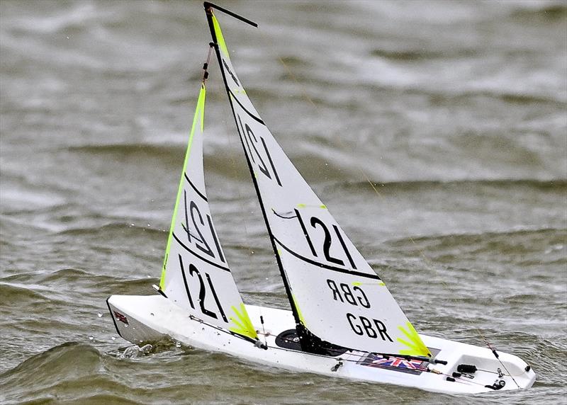 Craig Richards' boat in action, superbly trimmed - DF65 National Championship at Barton's Point photo copyright Dave Budden taken at East Kent Radio Sailing Club and featuring the RG65 class