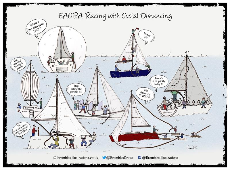 EAORA Racing with Social Distancing photo copyright www.brambles-illustrations.co.uk taken at  and featuring the EAORA class