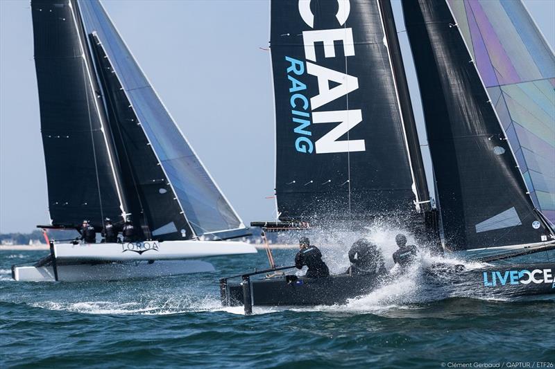 Live Ocean Racing competing in the ETF26 on Day 3 of Eurocat 2022 - April 2022, with the NZ owned/skippered  Toroa to leeward - photo © ETF26