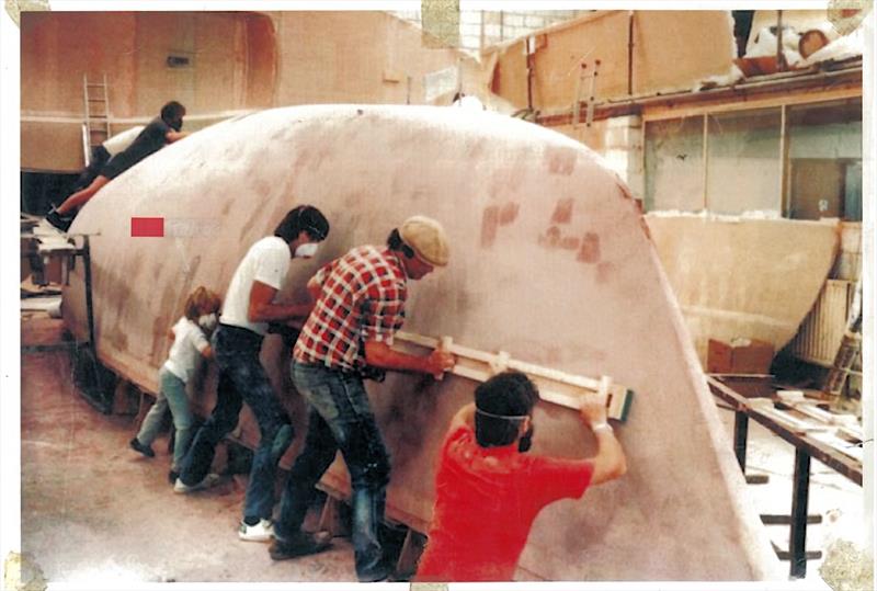 A 6-year-old Pom Green longboarding the IOR50 race yacht 'Fujimo' at Green Marine - photo © Green family