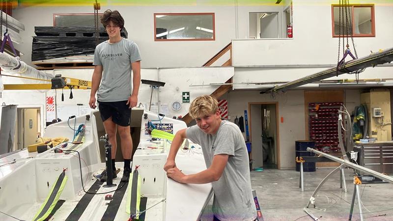 Ollie and Sam prep their boat for the upcoming series photo copyright Elliott 5.9 Assn. taken at  and featuring the Elliott 5.9 class