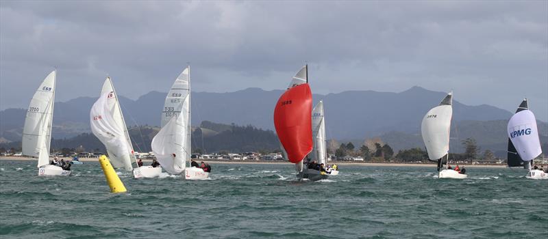 Close at the bottom mark - Elliott 5.9 Travellers Trophy Whitianga, July 2023 - photo © Elliott 5.9 Class