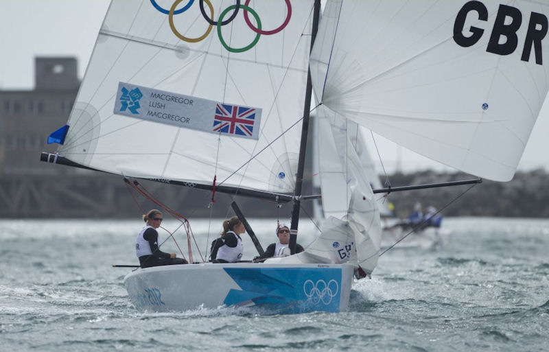 Lucy Macgregor, Annie Lush & Kate Macgregor book a spot in the quarter-finals on day seven of the London 2012 Olympic Sailing Competition photo copyright onEdition taken at Weymouth & Portland Sailing Academy and featuring the Elliott 6m class