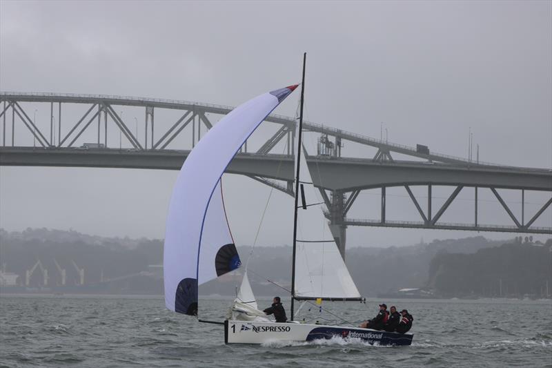 Nespresso Youth International Match Racing Cup - Day 4, Final  - Wilson downwind send  photo copyright Andrew Delves RNZYS taken at Royal New Zealand Yacht Squadron and featuring the Elliott 6m class