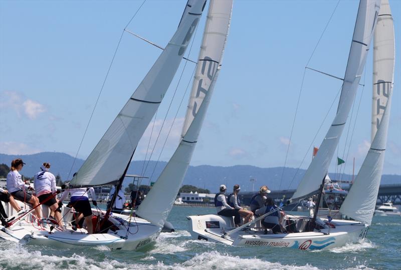 Susannah Pyatt (NZL) v Allison Blecher (USA) - NZ Womens Match Racing Championship - Day 3 - February 11, 2019 - photo © Andrew Delves