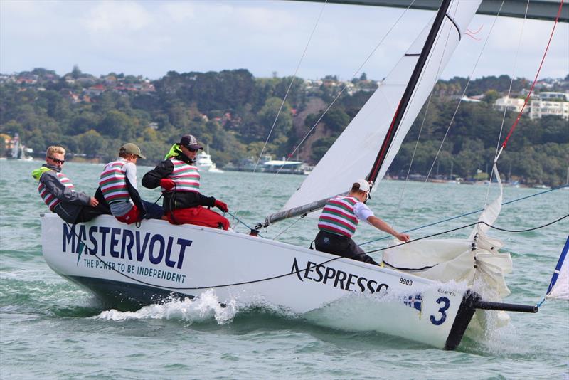 Westlake Boys High on their way to winning the Harken National Secondary Schools National Championships, March 2019 photo copyright Andrew Delves taken at Royal New Zealand Yacht Squadron and featuring the Elliott 6m class