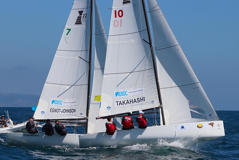 Takahashi to windward of Egnot Johnson - Governor's Cup Final - Day 5, July 20, 2019 photo copyright Andrew Delves taken at Balboa Yacht Club and featuring the Elliott 6m class