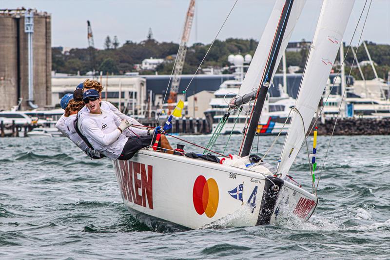 Day 2 - 2020 Harken Youth International Match Racing Cup - February 21, 2020 - Royal NZ Yacht Squadron, Auckland NZ photo copyright Andrew Delves taken at Royal New Zealand Yacht Squadron and featuring the Elliott 6m class