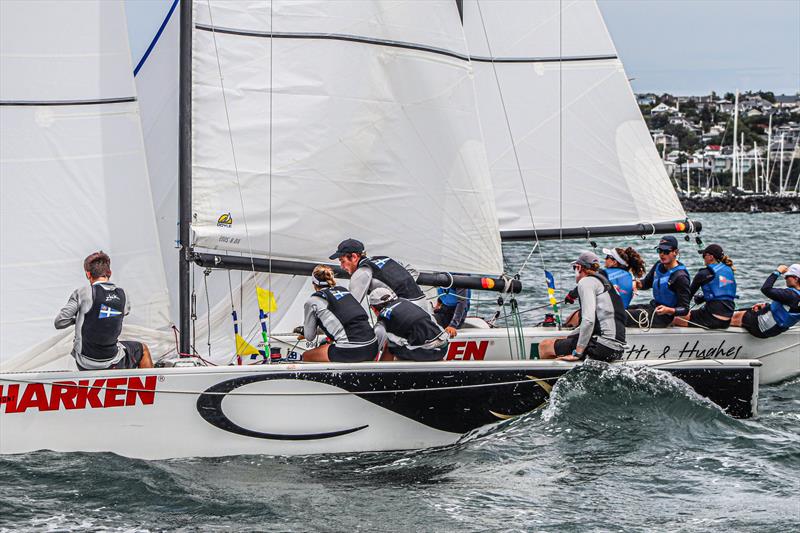 Day 2 - 2020 Harken Youth International Match Racing Cup - February 21, 2020 - Royal NZ Yacht Squadron, Auckland NZ - photo © Andrew Delves