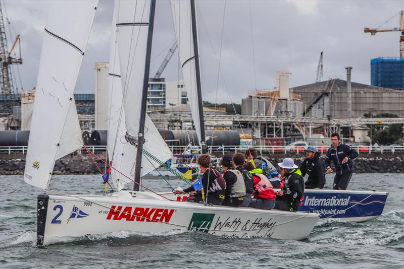 Day 3 - 2020 Harken Youth International Match Racing Cup - February 22, 2020 - Royal NZ Yacht Squadron, Auckland NZ photo copyright Andrew Delves taken at Royal New Zealand Yacht Squadron and featuring the Elliott 6m class