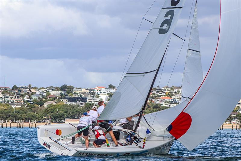 Stevenson (NZ) - Harken Youth Match Racing World Championship - Day 1 - February 27, 2020 - Waitemata Harbour photo copyright Andrew Delves taken at Royal New Zealand Yacht Squadron and featuring the Elliott 6m class