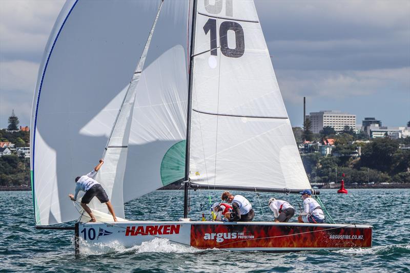 Harken Youth Match Racing World Championship - Day 2 - February 28, 2020 - Waitemata Harbour photo copyright Andrew Delves taken at Royal New Zealand Yacht Squadron and featuring the Elliott 6m class